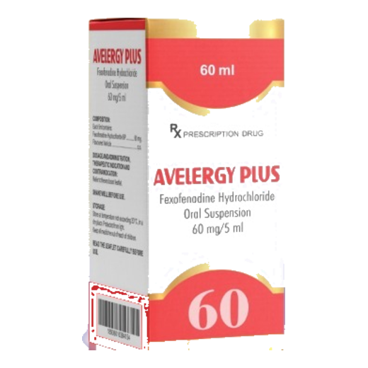 Avelergy Plus — Fexofenadine Hydrochloride 60 mg/5 ml, oral suspension
