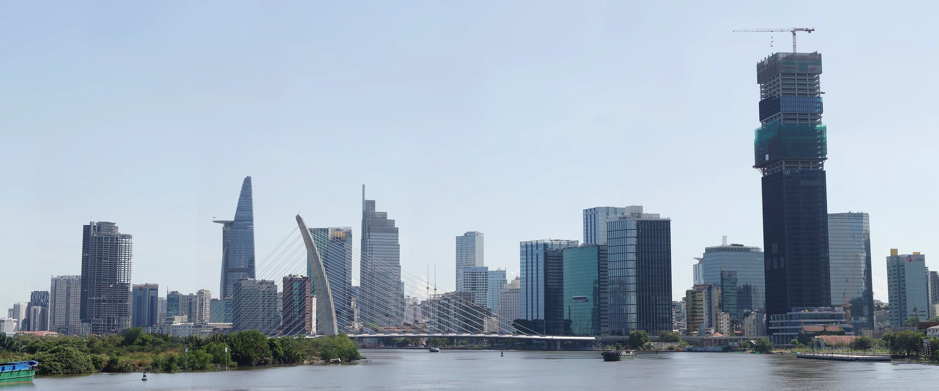 The Ho Chi Minh City skyline across the Saigon River